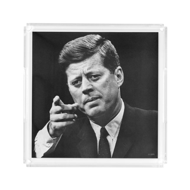 Photograph of John F. Kennedy 3 Acrylic Tray (Front)