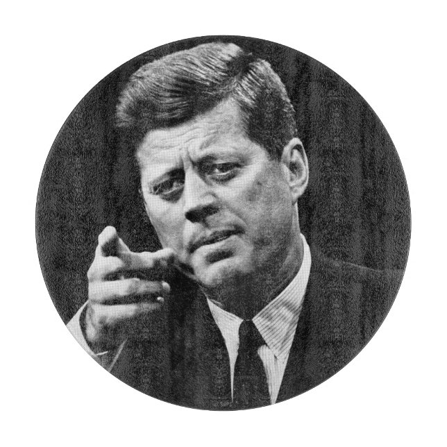 Photograph of John F. Kennedy 3 Cutting Board (Front)