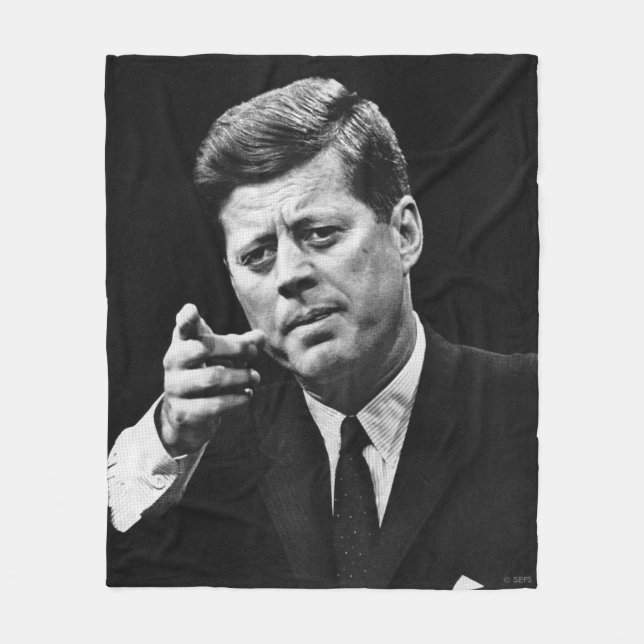 Photograph of John F. Kennedy 3 Fleece Blanket (Front)