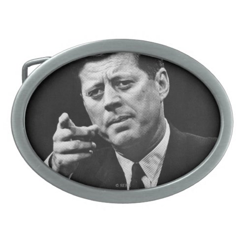Photograph of John F Kennedy 3 Oval Belt Buckle