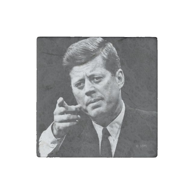 Photograph of John F. Kennedy 3 Stone Magnet (Front)