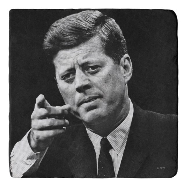 Photograph of John F. Kennedy 3 Trivet (Front)