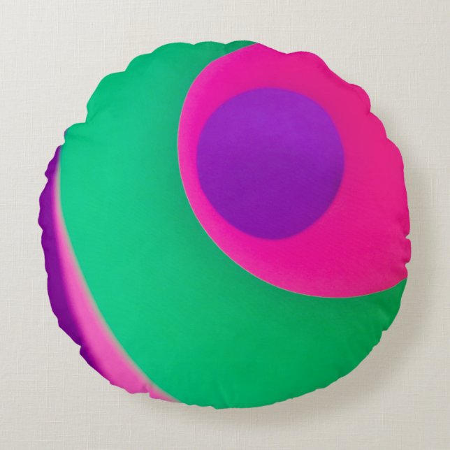Photograph of optical illusion round pillow (Front)
