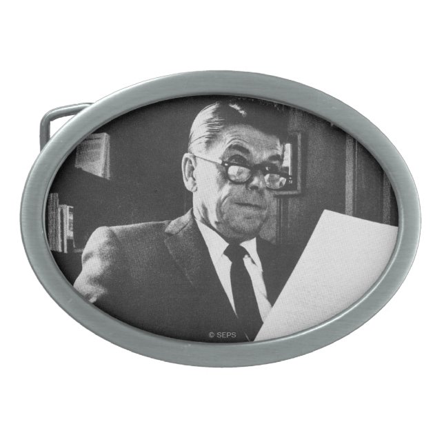 Photograph of Ronald Reagan Oval Belt Buckle (Front)