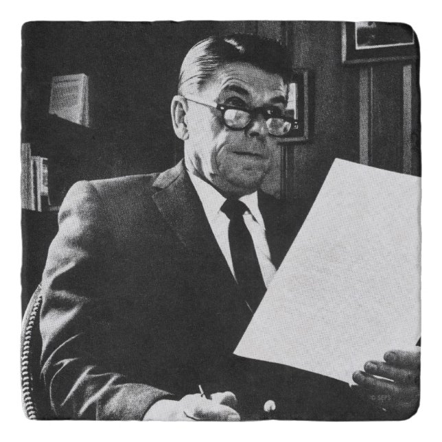 Photograph of Ronald Reagan Trivet (Front)