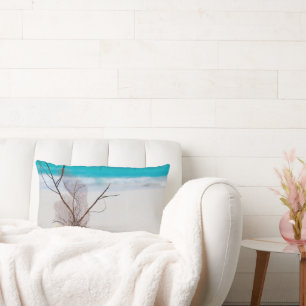 Photograph of Seashells on a Sandy Beach Lumbar Pillow