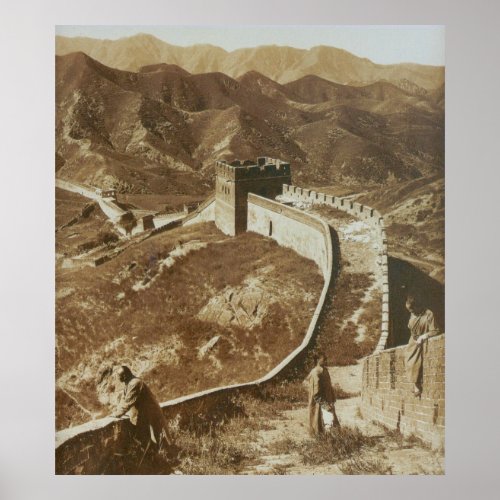 Photograph of The Great Wall of China from 1907 Poster