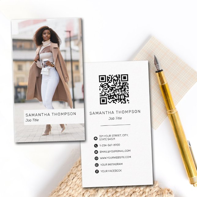 Photograph Photo QR Code Social Media Icons  Business Card (Creator Uploaded)