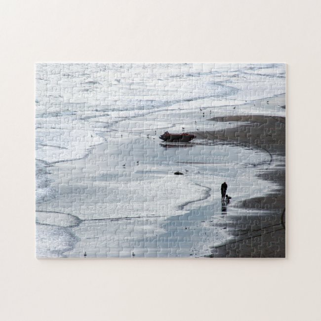 Photograph: Sea coming to shore at dusk - Puzzle
