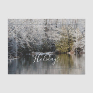 Photograph With a Winter Landscape Tissue Paper