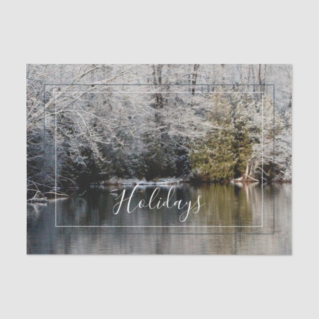 Photograph With a Winter Landscape Tissue Paper (Front)