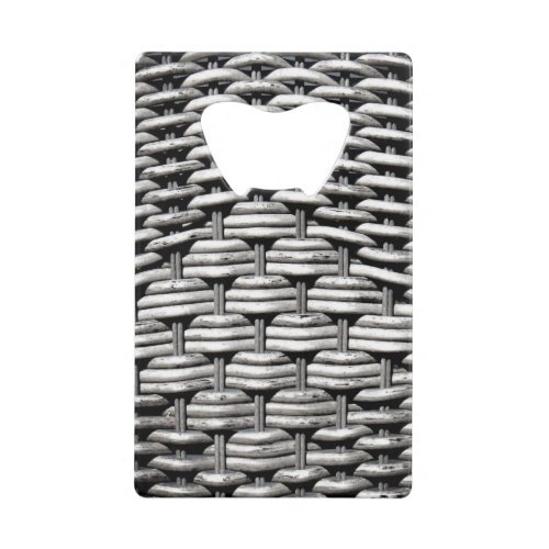 Photographed braid abstract and interesting gray  credit card bottle opener