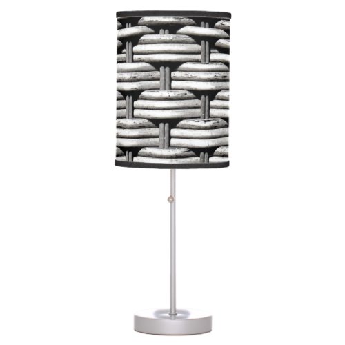 Photographed braid abstract and interesting gray  table lamp