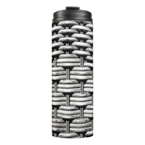 Photographed braid abstract and interesting gray  thermal tumbler