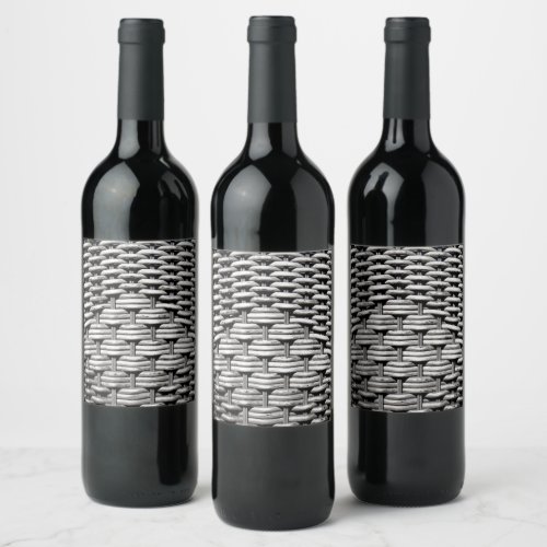 Photographed braid abstract and interesting gray  wine label