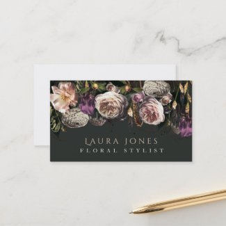 Photographed Floral Hair Flower Florist Stylist Appointment Card
