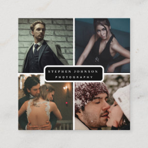 Photographer 4 Photos Square Business Card