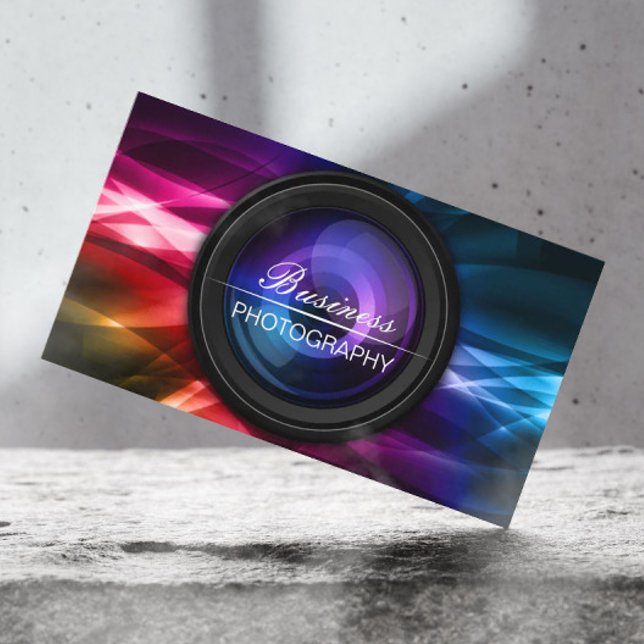 Photographer Abstract Lights Modern Photography Business Card (Creator Uploaded)