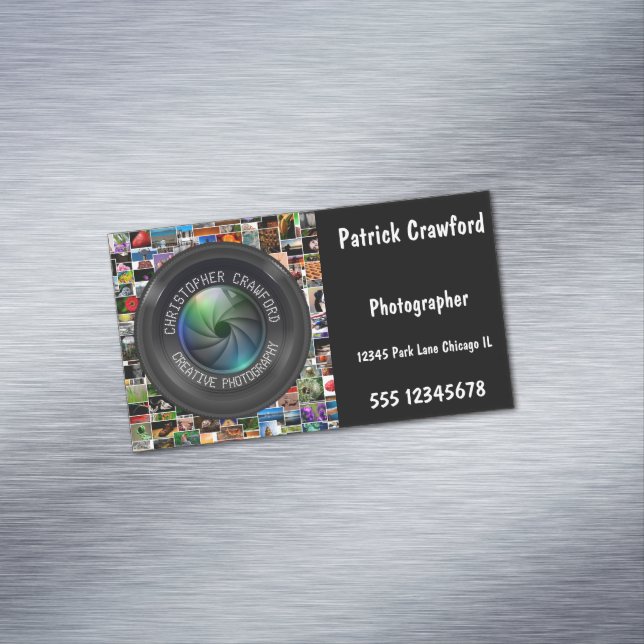 Photographer And Photography Business Camera Lens Business Card Magnet (In Situ)