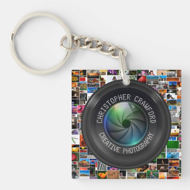 Photographer And Photography Business Camera Lens Keychain (Front)