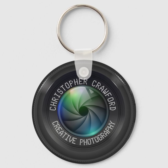 Photographer And Photography Business Camera Lens Keychain (Front)