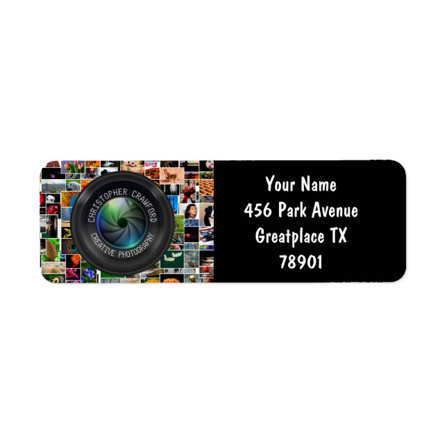 Photographer And Photography Business Camera Lens Label (Front)