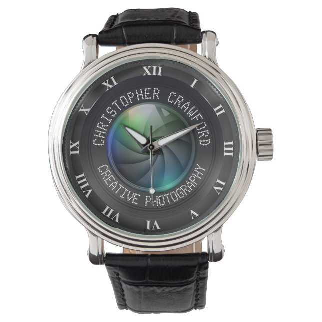 Photographer And Photography Business Camera Lens Watch (Front)