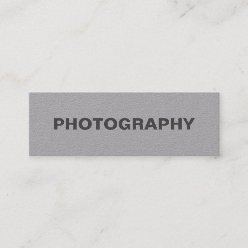 Photographer Artist Modern Minimalist Grey Mini Business Card