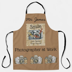 Photographer at Work Apron Vintage Cameras