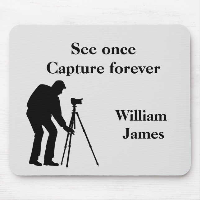 Photographer black and gray personalized mouse pad (Front)