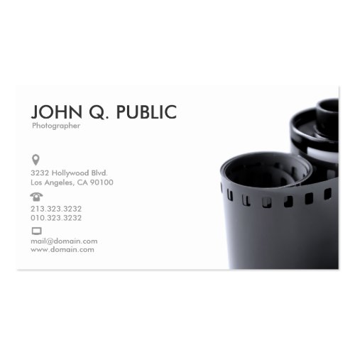 Photographer Black and White Business Cards
