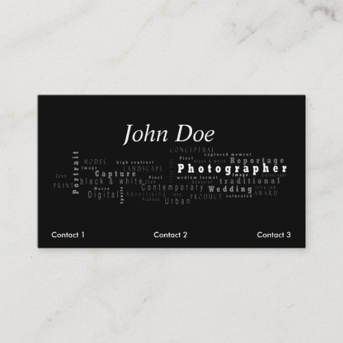 Photographer Black business card