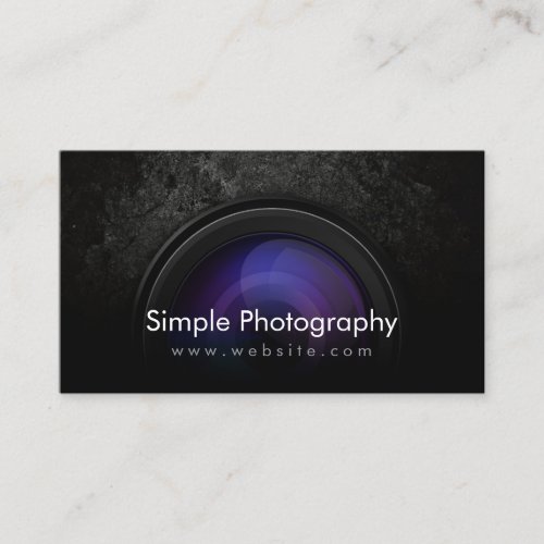 Photographer Black Camera Lens Photography Business Card