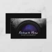 Photographer Black Camera Photography Studio Business Card (Front/Back)