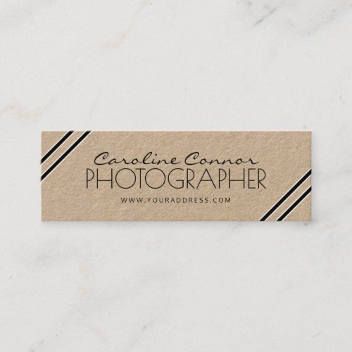 Photographer Black Corner Line Kraft Paper Card