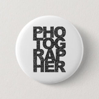 Photographer - Black Text Pinback Button