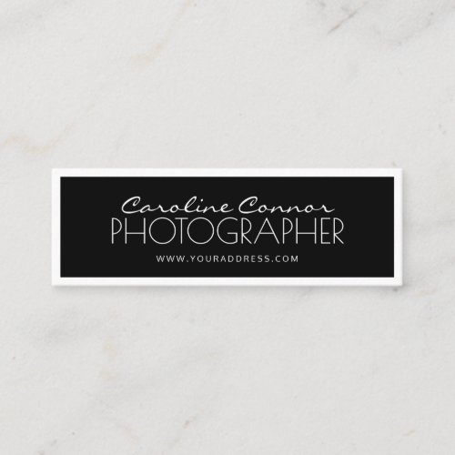 Photographer Black  White Bordered Card