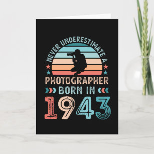 Photographer born 1943 80th Birthday Gift Card