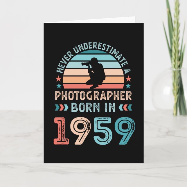 Photographer born 1959 70th Birthday Gift Card (Front)
