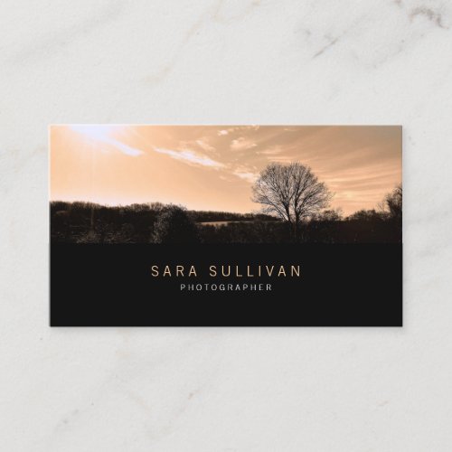 Photographer Business Card Sepia Landscape