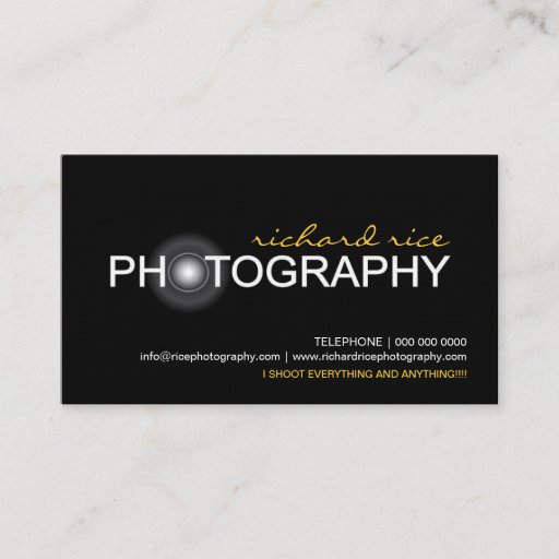 Customizable Photographer Business Cards