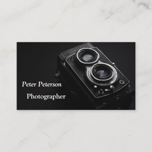 Photographer Camera Black  White Business Card