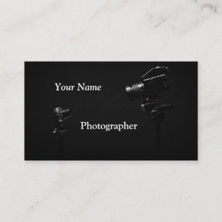 Photographer Camera Black & White Business Card