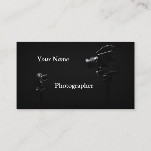 Photographer Camera Black  White Business Card