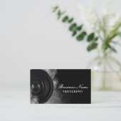 Photographer Camera Black & White Photography Business Card (Standing Front)
