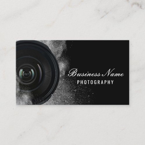 Photographer Camera Black  White Photography Business Card