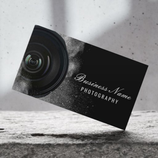 Customizable Photographer Camera Black &amp; White Photography Business Card