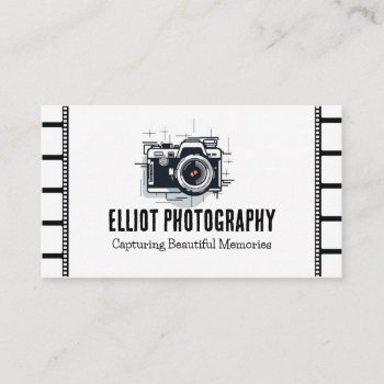 Photographer Camera Film Black And White Business Business Card by RustedOakPapery at Zazzle