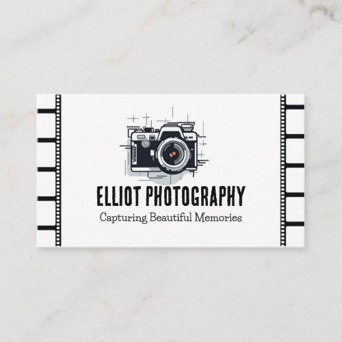 Photographer camera film black and white Business Business Card