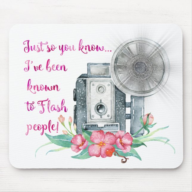 Photographer Camera Flash Mouse Pad (Front)